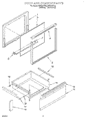 DOOR AND DRAWER, LIT/OPTIONAL Diagram and Parts List for FEP330YW2  Roper Range
