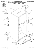 CABINET, LITERATURE Diagram and Parts List for KTRS19KKBT00  KitchenAid Refrigerator