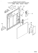 INNER DOOR Diagram and Parts List for GU940SCGB3  Whirlpool Dishwasher