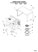 OVEN CAVITY PARTS Diagram and Parts List for GM8155XJB1  Whirlpool Microwave