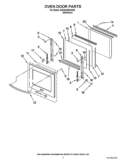 OVEN DOOR PARTS Diagram and Parts List for KEHU309SSS06  KitchenAid Microwave Oven Combo