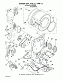 DRYER BULKHEAD PARTS Diagram and Parts List for LTG5243DQ9  Whirlpool Washer Dryer Combo