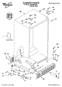 CABINET PARTS Diagram and Parts List for GD5YHEXLS01  Whirlpool Refrigerator