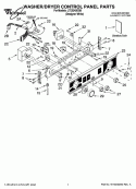WASHER/DRYER CONTROL PANEL PARTS Diagram and Parts List for LTE5243DQ8  Whirlpool Washer Dryer Combo