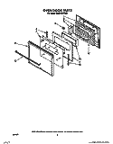 OVEN DOOR Diagram and Parts List for KEBS146WBL0  KitchenAid Wall Oven