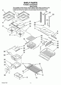 SHELF PARTS Diagram and Parts List for KFCO22EVBL00  KitchenAid Refrigerator