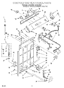 CONTROLS AND REAR PANEL Diagram and Parts List for LSL9345EZ1  Whirlpool Washer