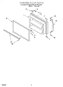 FREEZER DOOR Diagram and Parts List for RT18SKXJW00  Roper Refrigerator