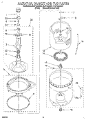 AGITATOR, BASKET AND TUB Diagram and Parts List for 8LSP8245AN1  Whirlpool Washer