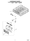 LOWER RACK PARTS, OPTIONAL PARTS (NOT INCLUDED) Diagram and Parts List for DU1101XTPB1  Whirlpool Dishwasher