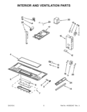 INTERIOR AND VENTILATION PARTS Diagram and Parts List for YWMH31017AB1  Whirlpool Microwave