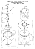 AGITATOR, BASKET AND TUB Diagram and Parts List for LSV7233DZ0  Whirlpool Washer