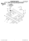 COOKTOP, LITERATURE Diagram and Parts List for SF367LEKW0  Whirlpool Range