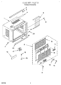 CABINET Diagram and Parts List for ACQ102XH0  Whirlpool Air Conditioner