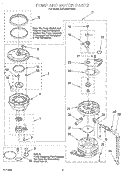 PUMP AND MOTOR Diagram and Parts List for KUDJ230YWH2  KitchenAid Dishwasher