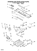 INTERIOR AND VENTILATION PARTS Diagram and Parts List for MHE14XMB1  Roper Microwave