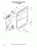 DOOR AND LATCH PARTS Diagram and Parts List for KUDE70CVSS0  KitchenAid Dishwasher