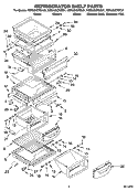 REFRIGERATOR SHELF PARTS Diagram and Parts List for KSRU25CRWH01  KitchenAid Refrigerator