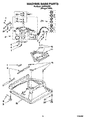 MACHINE BASE PARTS Diagram and Parts List for LSW9700PQ1  Whirlpool Washer