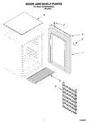 DOOR AND SHELF PARTS Diagram and Parts List for GARF06XXMG00  Whirlpool Refrigerator