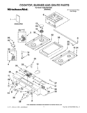 COOKTOP, BURNER AND GRATE PARTS Diagram and Parts List for KDRU763VSS03  KitchenAid Range