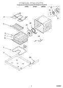 INTERNAL OVEN Diagram and Parts List for KEBC278HWH3  KitchenAid Wall Oven