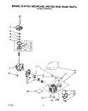 BRAKE, CLUTCH, GEARCASE, MOTOR AND PUMP Diagram and Parts List for LA6090XTW1  Whirlpool Washer