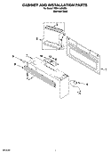 CABINET AND INSTALLATION PARTS Diagram and Parts List for YMH1150XMS3  Whirlpool Microwave
