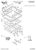 COOKTOP PARTS Diagram and Parts List for GJP85801  Whirlpool Range