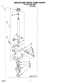 BRAKE AND DRIVE TUBE PARTS Diagram and Parts List for LSQ9110PW1  Whirlpool Washer
