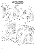 BULKHEAD Diagram and Parts List for LGQ8858JT3  Whirlpool Dryer