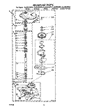 GEARCASE Diagram and Parts List for 3LA5800XSW0  Whirlpool Washer