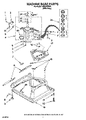 MACHINE BASE PARTS Diagram and Parts List for LSB6300PW3  Whirlpool Washer