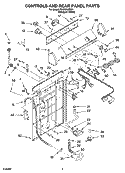 CONTROLS AND REAR PANEL PARTS Diagram and Parts List for RAS8333RQ1  Roper Washer