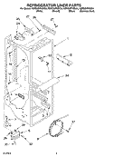 REFRIGERATOR LINER PARTS Diagram and Parts List for KSRD25FKWH04  KitchenAid Refrigerator