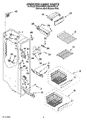 FREEZER LINER PARTS Diagram and Parts List for EC3JHAXRL12  Whirlpool Refrigerator