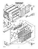 CABINET Diagram and Parts List for BHAC2400XS0  Whirlpool Air Conditioner