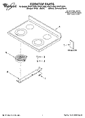 COOKTOP PARTS Diagram and Parts List for RF367LXSB2  Whirlpool Range