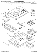 COOKTOP PARTS, OPTIONAL PARTS (NOT INCLUDED) Diagram and Parts List for KECC508RPW00  KitchenAid Cooktop