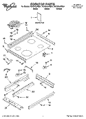COOKTOP PARTS Diagram and Parts List for YGY396LXPQ01  Whirlpool Range
