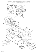 MOTOR AND ICE CONTAINER Diagram and Parts List for 6ED22DQXDW01  Whirlpool Refrigerator