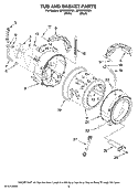TUB AND BASKET PARTS Diagram and Parts List for MFW9700SB1  Whirlpool Washer