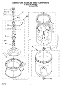 AGITATOR, BASKET AND TUB PARTS Diagram and Parts List for 2DLXR7244MQ0  Whirlpool Washer