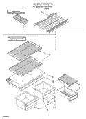 SHELF Diagram and Parts List for 8VET18GKGW00  Whirlpool Refrigerator
