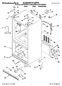 CABINET PARTS Diagram and Parts List for KBFA20ERBL01  KitchenAid Refrigerator