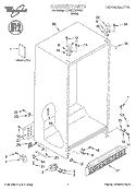 CABINET, LITERATURE Diagram and Parts List for 7ED20TQXFW01  Whirlpool Refrigerator
