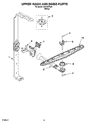 UPPER WASH AND RINSE PARTS Diagram and Parts List for GU640XTLQ1  Whirlpool Dishwasher