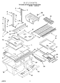 SHELF Diagram and Parts List for 8ET19DKXFN00  Whirlpool Refrigerator