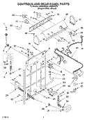 CONTROLS AND REAR PANEL Diagram and Parts List for LSR8433KT0  Whirlpool Washer
