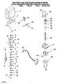 MOTOR AND ICE CONTAINER PARTS Diagram and Parts List for KSBS23INSS01  KitchenAid Refrigerator